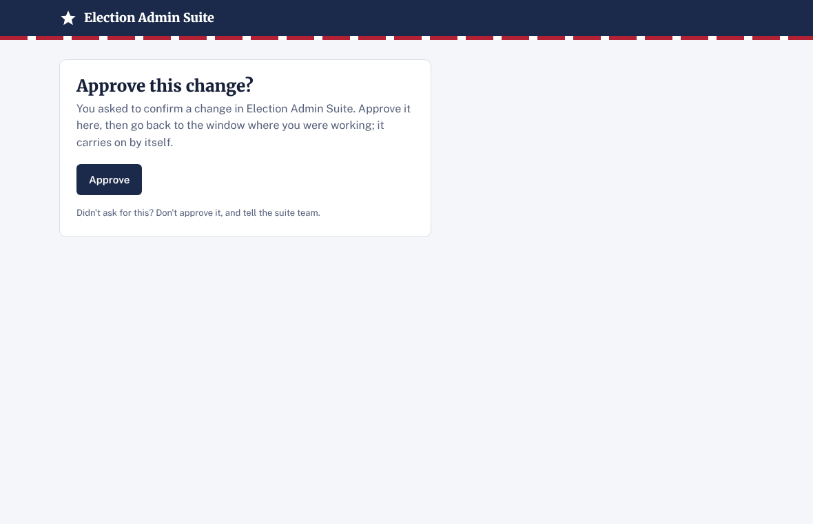 The Approve this change page