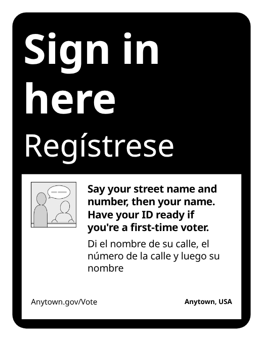 A sign with no logo: the jurisdiction name sits at the right edge